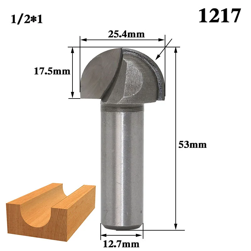 1 шт. 1/" 1/4" хвостовик двойной фреза для отделки кромки биты для деревянной бухты коробка бит вольфрам карбид деревообрабатывающий Концевая мельница miiling cutter - Длина режущей кромки: 1217