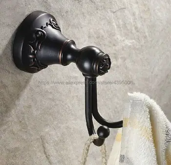 

Free Shipping Wall Mounted Oil Rubbed Bronze Clothes Hanger & Towel & Coat & Robe Hook Decorative Bathroom Hooks Bba450