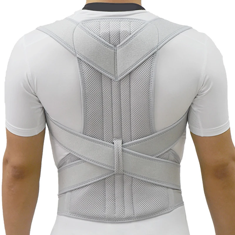 2021 Silver Posture Corrector Scoliosis Back Brace Spine Corset Belt Shoulder Therapy Support