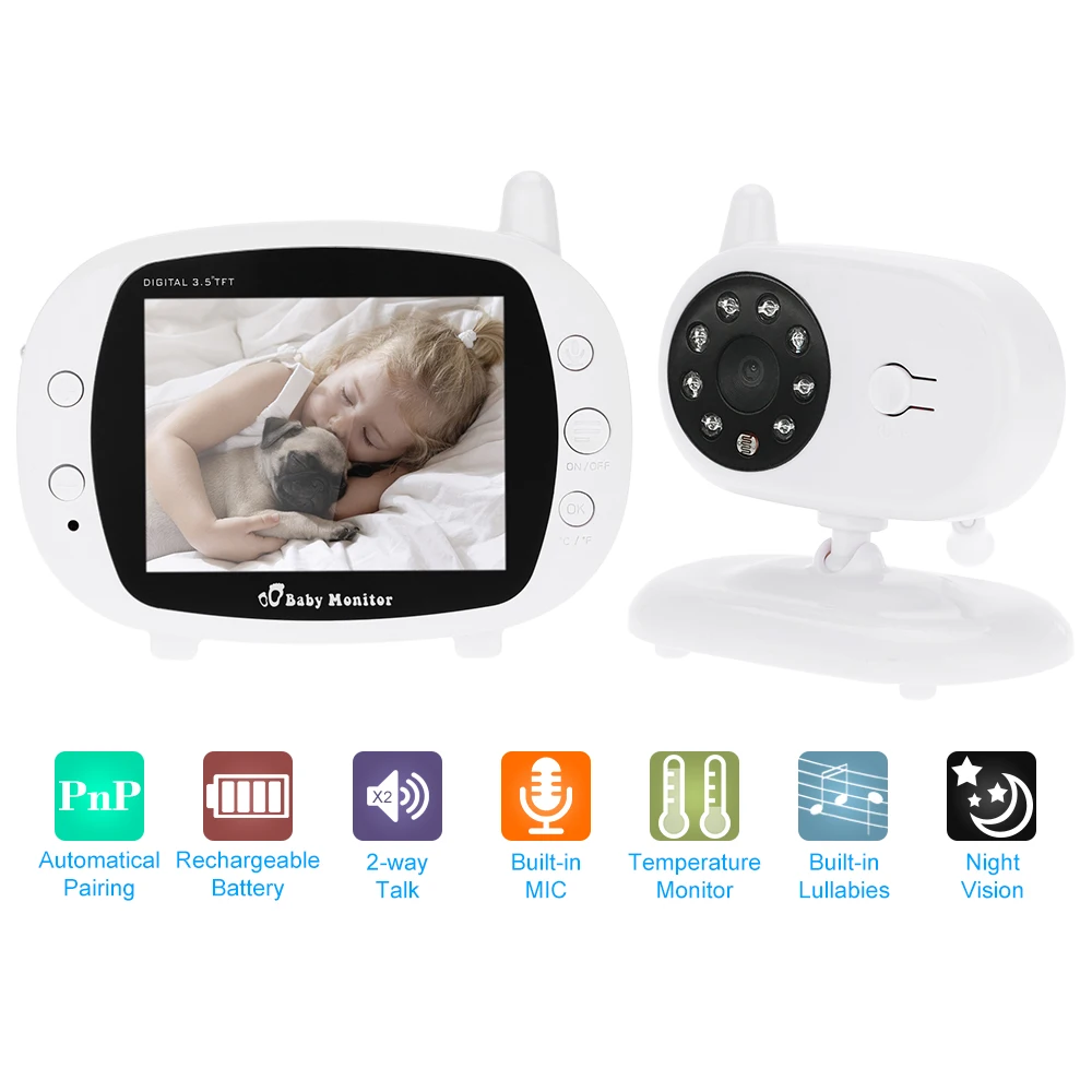 bilder für 3,5 "Wireless Baby Monitor WiFi 2,4 GHz Mit Zwei-wege Intercome 8IR LED 3 Lullabies Baby Cctv-kamera-sicherheits-überwachung kamera bilder für 3,5 "Wireless Baby Monitor WiFi 2,4 GHz Mit Zwei-wege Intercome 8IR LED 3 Lullabies Baby Cctv-kamera-sicherheits-überwachung kamera
