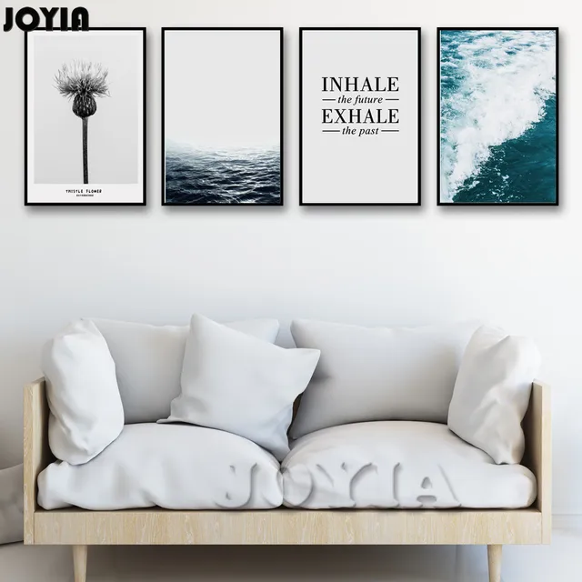Wellen Seascape Drucke Moderne Leben Zitate Leinwand Wandkunst
