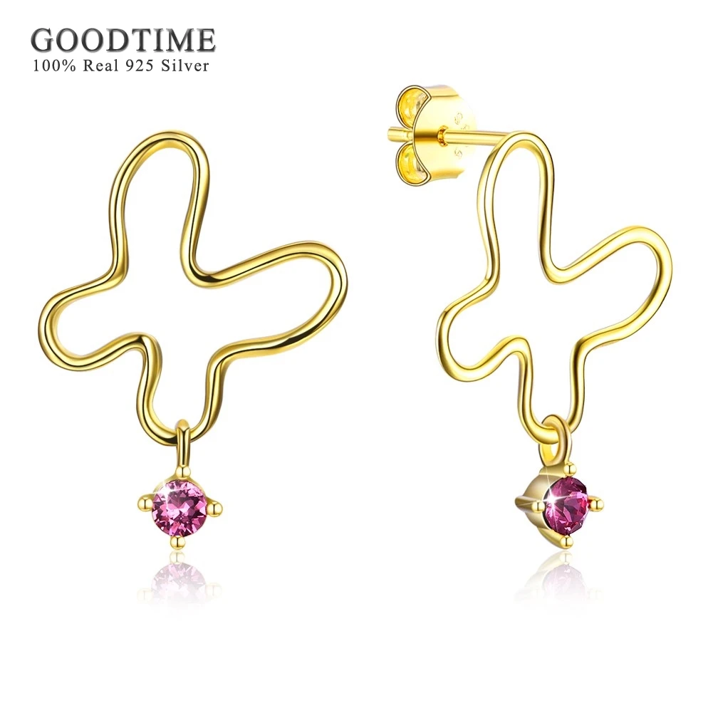 Excellent Quality Butterfly Light Luxury Ear Nail Pure Sterling Silver Shape Earrings For Women Wedding Jewelry | Украшения и