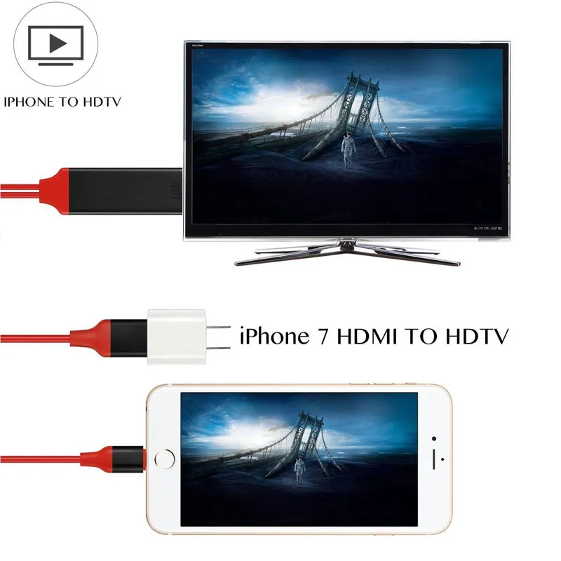 PLUG& PLAY кабель для Lightning-HDMI HD tv адаптер цифровой av-кабель 1080P для iPad Pro Air для iPhone X 8 7 7 Plus 6S 6 5S