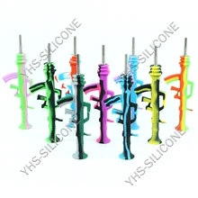 AK47 пулемет форма табака силиконовые трубы NC комплект с 10 мм титановый наконечник концентрата трубы табачного масла