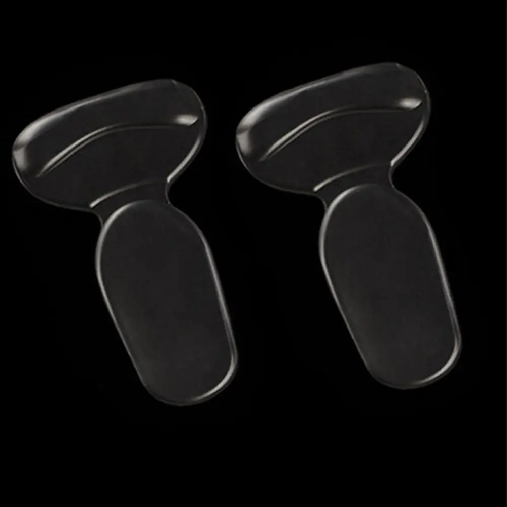 1 пара 2 в 1 женские силиконовые полезные Т-образные Нитки Толстые задние наклейки-Подпятники на высоком каблуке мягкий коврик - Цвет: clear
