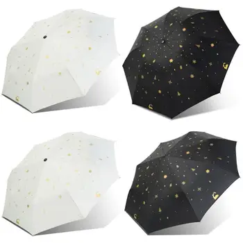 

Dual Use Sunscreen Umbrellas Black Rubber Coating Simple Outdoor Umbrella Rain Windproof Parasol Blocking Ultraviolet Rays