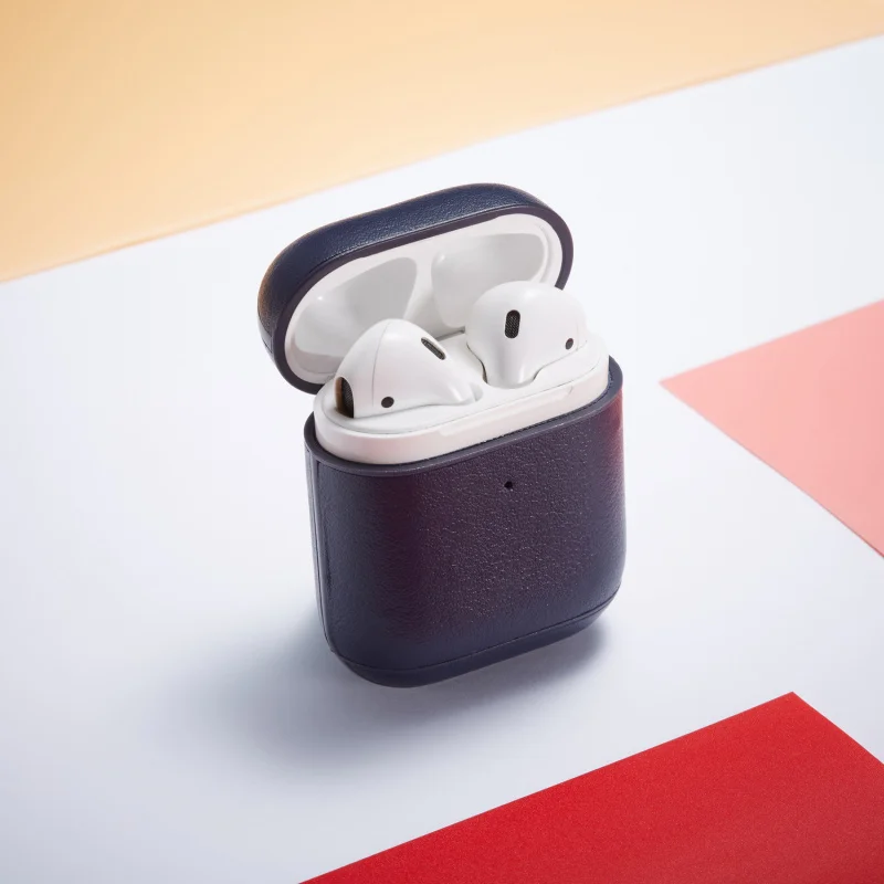 Роскошный бизнес чехол для наушников для Apple Airpods 2 ремешок из искусственной кожи Bluetooth наушники Air Pods чехол AirPod аксессуары