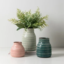 Классическая полосатая керамическая ваза, украшения, художественные вазы, винтажные вазы для искусственных цветов, аксессуары для украшения дома