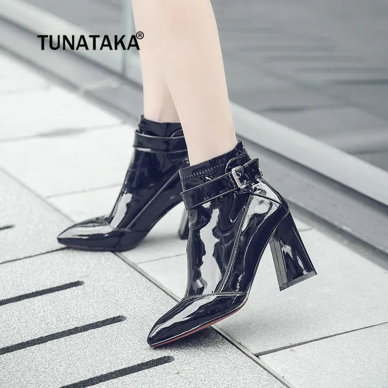 stylish leather high heel women boots