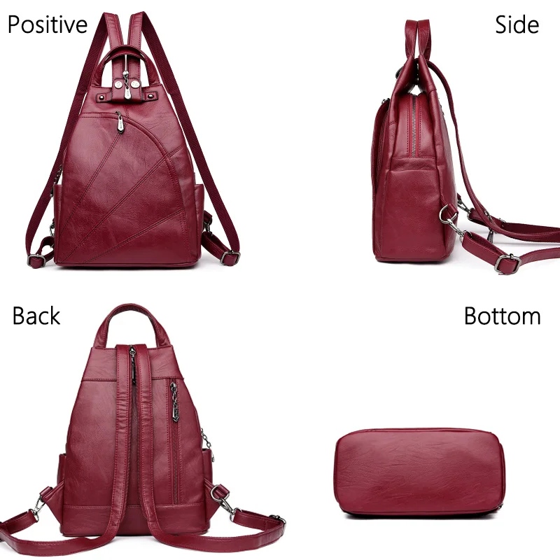 Женские кожаные рюкзаки, Женская Противоугонная сумка через плечо, женская сумка, винтажная школьная сумка для девочек, дорожная сумка