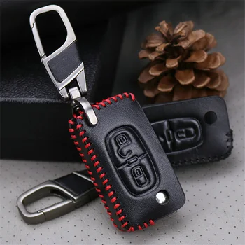 

Car Key Cover Case For Citroen Berlingo C1 DS5 C4 Cactus DS3 Xsara DS4 C8 C5 Aircross C3 Picasso Leather Key Ring Cover Styling