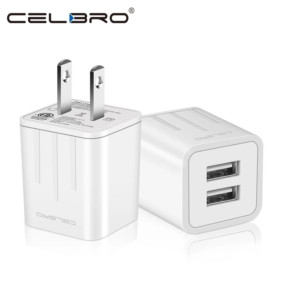 2.1A двойной порт USB зарядное устройство для Apple iPhone iPad Mini 2 3 4 Air 2 Airpods 12 Вт маленький USB настенное зарядное устройство US Plug 2A 1A