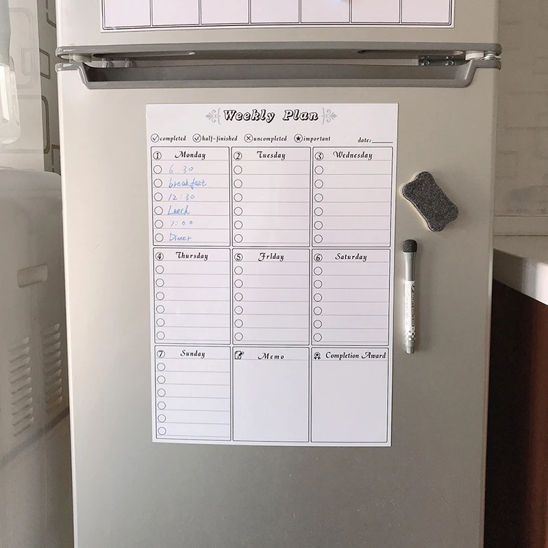 42x30 см многоразовая Магнитная сухая стирание календаря Еженедельный ежемесячный планировщик доска для холодильника дома Kichen офисный холодильник
