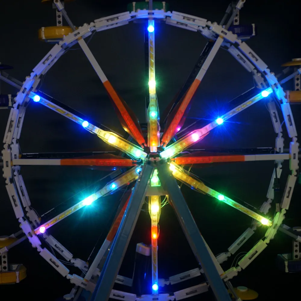 Center led light kit with battery box for 10247 and 15012 Ferris Wheel