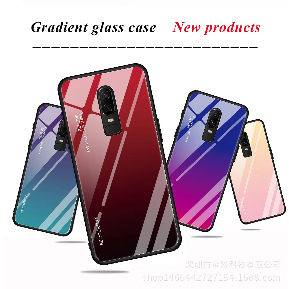 Creative TPU Soft Edge of New 1 6T Gradual Change Tempered Glass Handset Shell One Plus