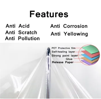 

SUNICE PPF Paint Protection film 3layers Glossy Building Anti Scratch No Yellowish self healing MaterIal 1.52*0.5m(60"X20")