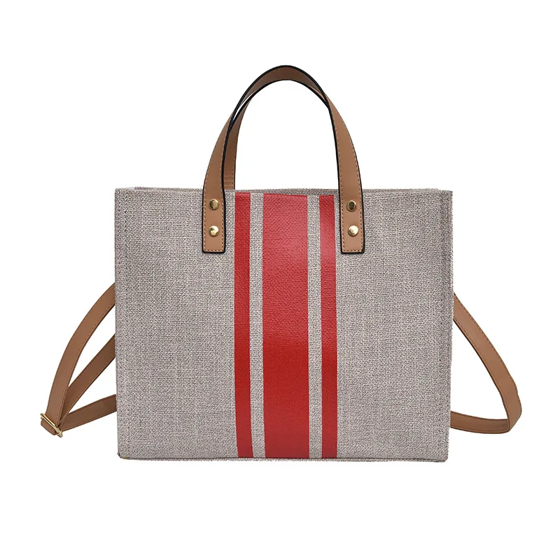 Women Patchwork Handbag INS Popular Female Holiday Canvas Bag Large Lady Korean Shopping Shoulder Bag Beach Fashion Bolsa SS7336 (21)