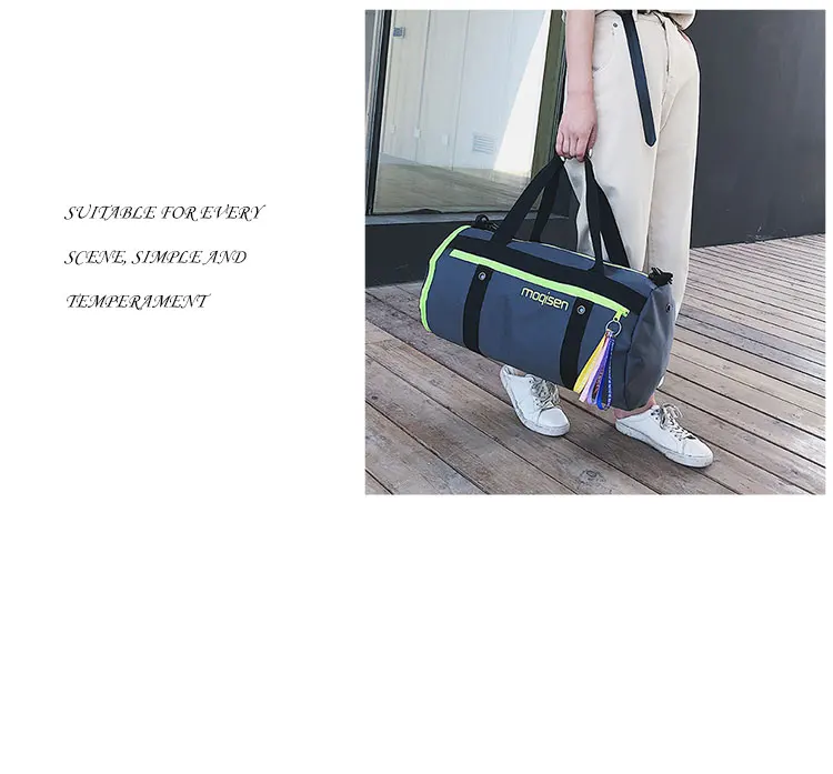 Спортивная сумка для женщин фитнес сплошной цвет путешествия на открытом воздухе большой емкости складной влажный сухой разделения Йога сумка для хранения