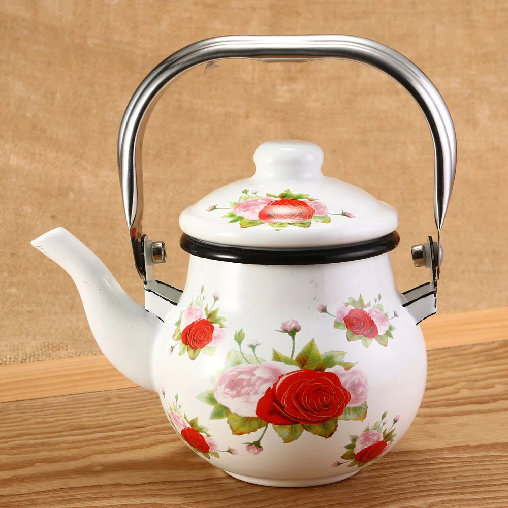 1 шт. полный и Win шарообразный эмалированный горшок гладкий черный кухонный чайник используется для хранения чая и напитков