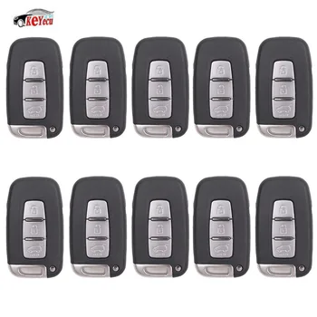 

KEYECU 10 Pcs/lot Replacement Smart Remote Key Case Fob Shell 3 Button for Kia with iInsert Blade Uncut