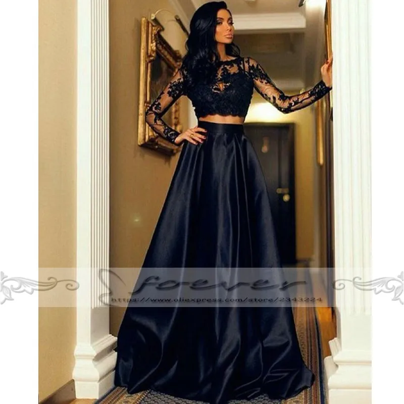 Black Sheer Prom Dresses with Sleeves