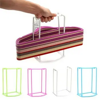 

4 Colors Plastic Clothes Hanger Stacker Holder Storage Organizer Rack Stand Sorting Travel Home Household Tools Bathroom Shelves