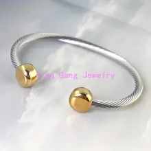 Fine Jewelry 316L Stainless Steel Silver Gold Cuff Bangle Women’s Fashion Bracelets, Stainless Steel Twisted Wire Bangles