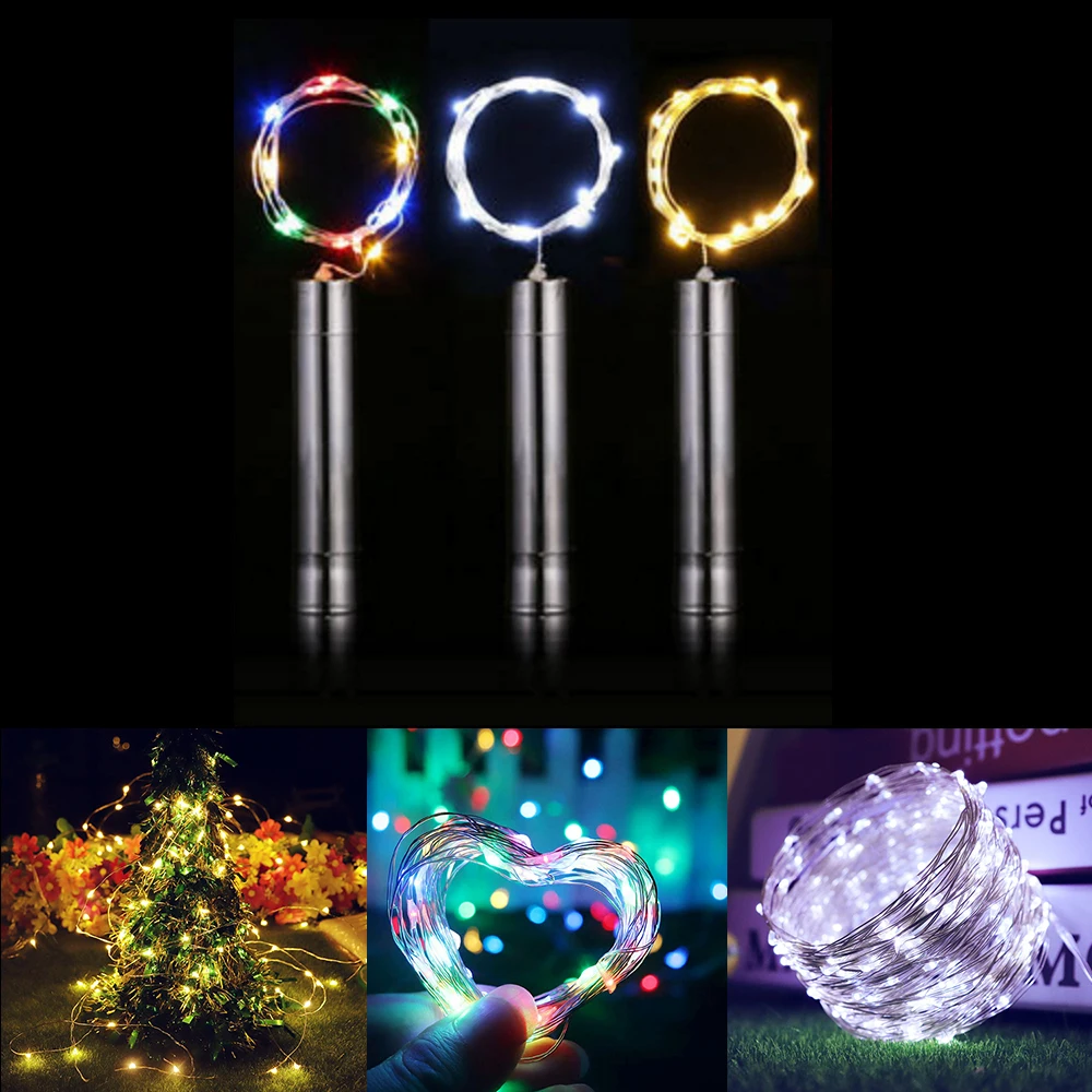 

LED String Light Night Light Waterproof 1m 10LED 2m 20 LEDs Warm White / Multicolor Wine Bottle Lights For Party Decoration 1PC