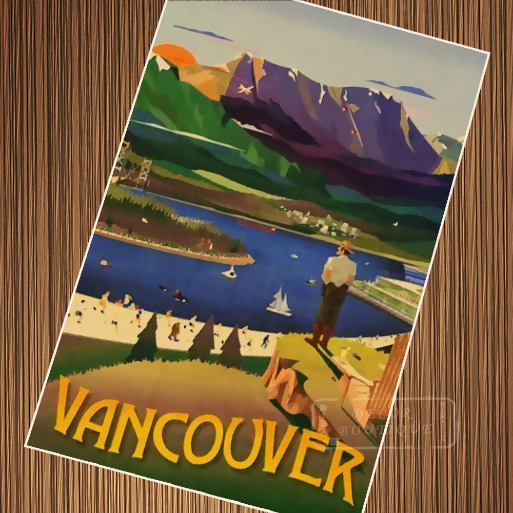 Vancouver Canada Travel Tour Retro Vintage Poster Canvas Painting ... Vancouver Canada Travel Tour Retro Vintage Poster Canvas Painting ...