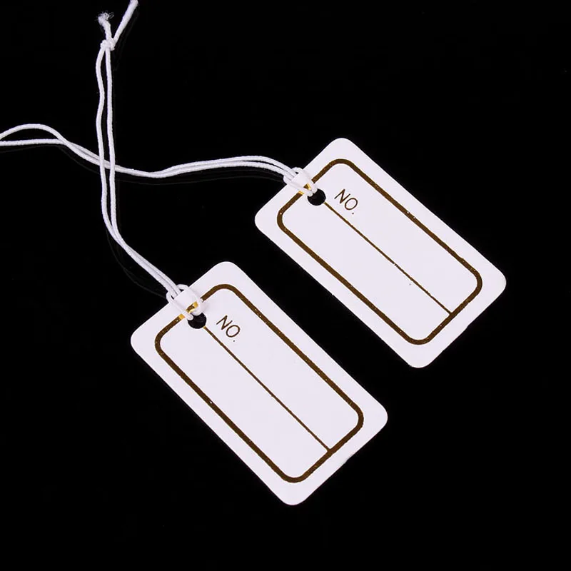 

Writable Price Label Suspender for Manufacturer's Direct Selling White Card with Elastic Rope 1.7cm*3cm 100pcs