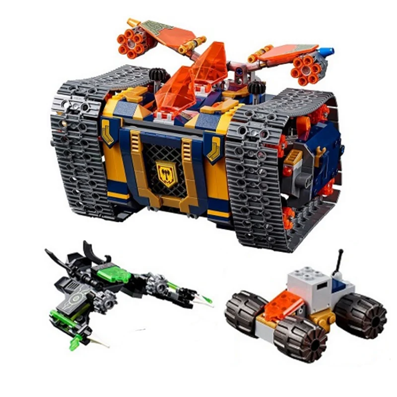 

LEPIN 14042 Nexoe Knights 676pcs Axl's Rolling Arsenal Model Kit Building Blocks Compatible with LegoINGly Nexus Knight 72006