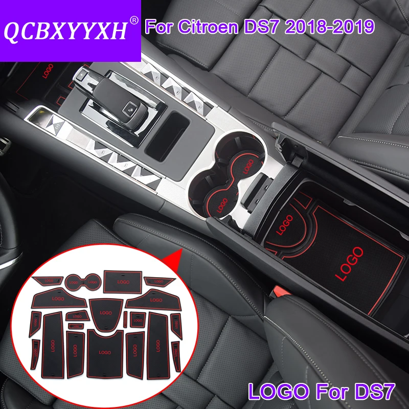 

QCBXYYXH Car Styling Car Slot Pad Interior Door Groove Mats Latex Anti-Slip Cushion Auto Accessories For Citroen DS7 2018-2019