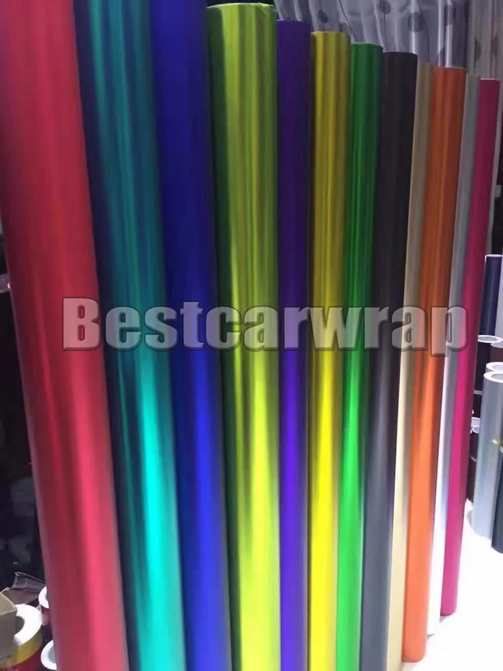 SATIN CHROME lime lemo car wrapping film with air bubble free (4)