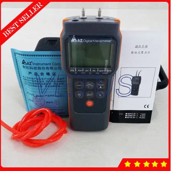 

AZ82152 Digital Manometer High Performance Pocket Size 15 Psi Economic Pressure Gauge Differential Pressure Meter Tester