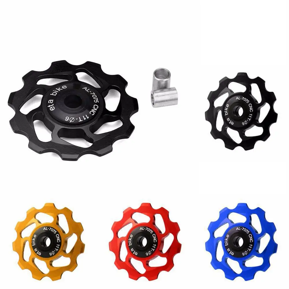 

11T MTB Bicycle Rear Derailleur Jockey Wheel Ceramic Bearing Pulley CNC Road Bike Guide Roller Idler For 7/8/9/10 Speed Bicycle