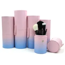 1Pcs Empty Stylish PU Makeup Brushes Kit Studio Holder Tube Convenient Portable Leather Cup Cosmetic Brush Pen Container Case 3 size empty portable travel makeup brushes round pen holder cosmetic case pu leather cup brush holder tube storage organizer