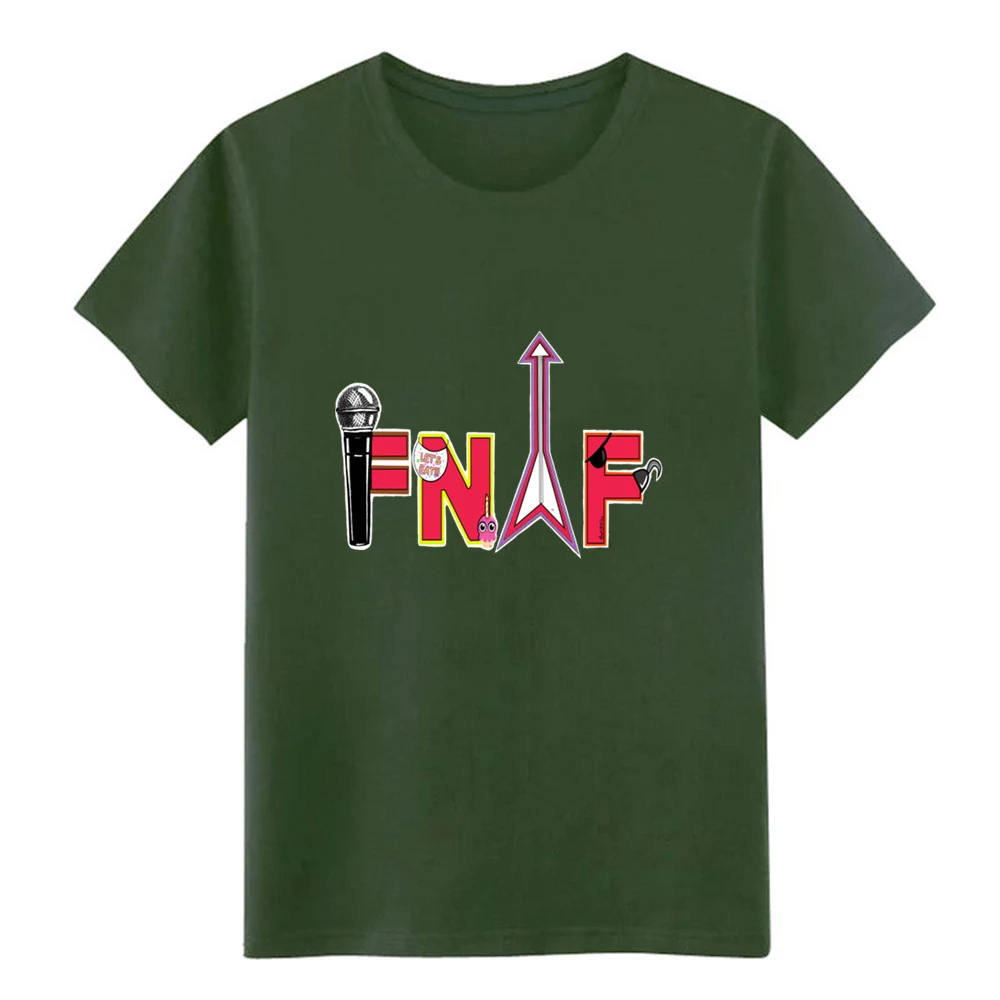 Fnaf Футболка с принтом 100% хлопок круглый вырез обычная свободная забавная