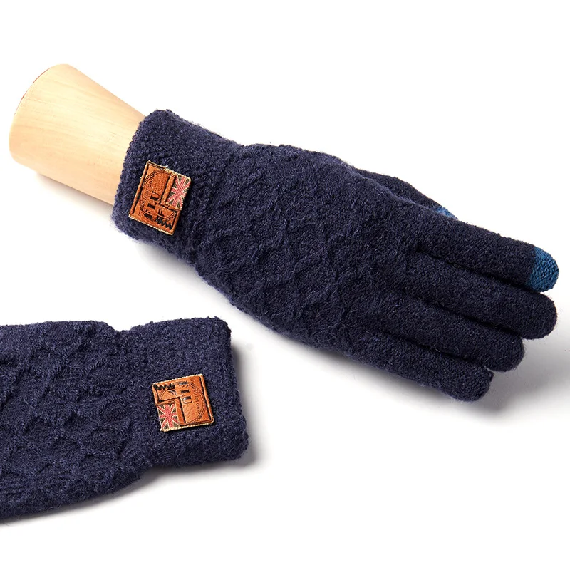 Realby Для Мужчин's Зимние перчатки Теплые наручные сенсорный Экран Luvas de Inverno