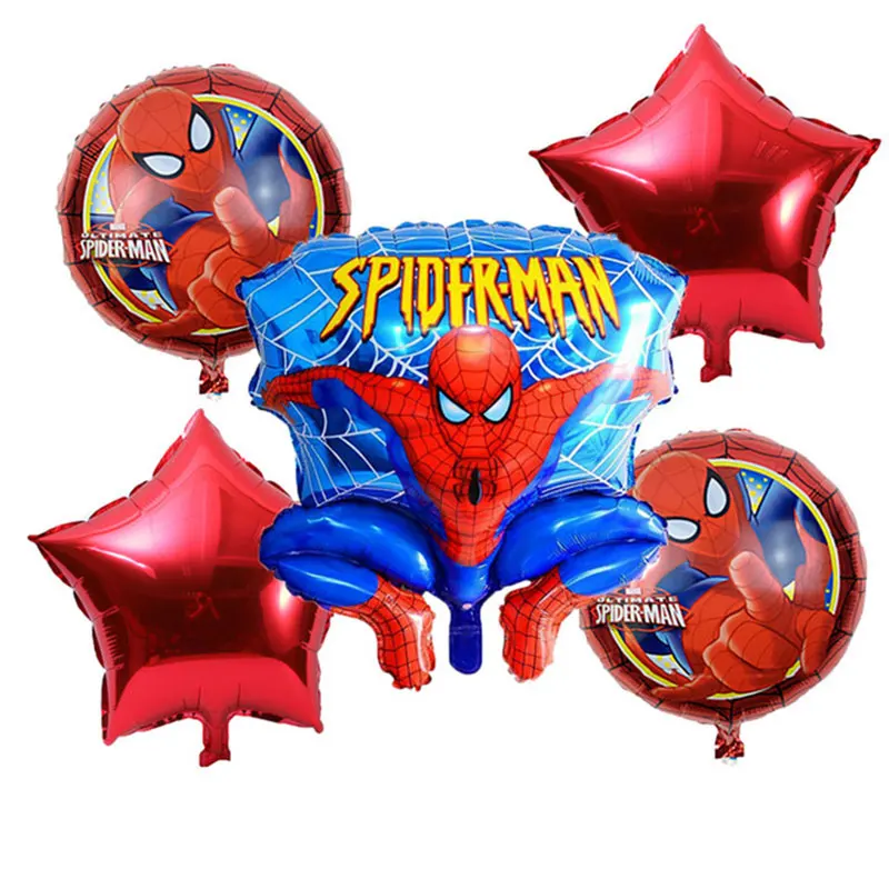 Новинка, 5 шт./лот, серия алюминиевых шаров «Человек-паук», Детские декоративные игрушки для дня рождения, самозапечатываемые