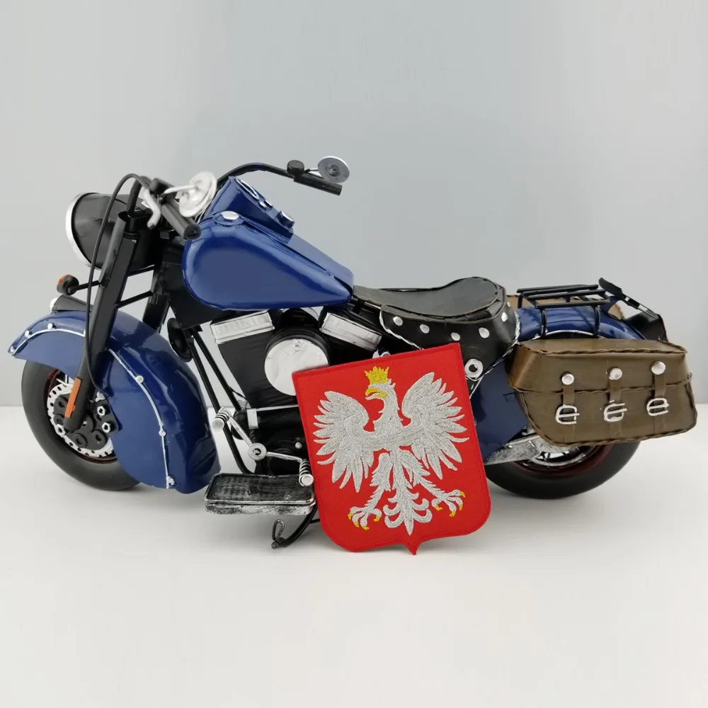 The National Emblem of Poland Patches Iron On Front Biker Vest Embroidered Patch Red twill fabric Free Shipping DIY Customized (3)