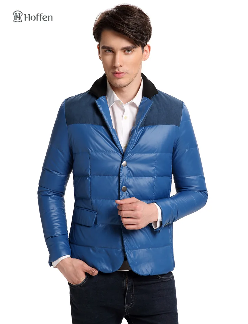 Hoffen New Fashion Men Winter Coat Turn Down Collar Single