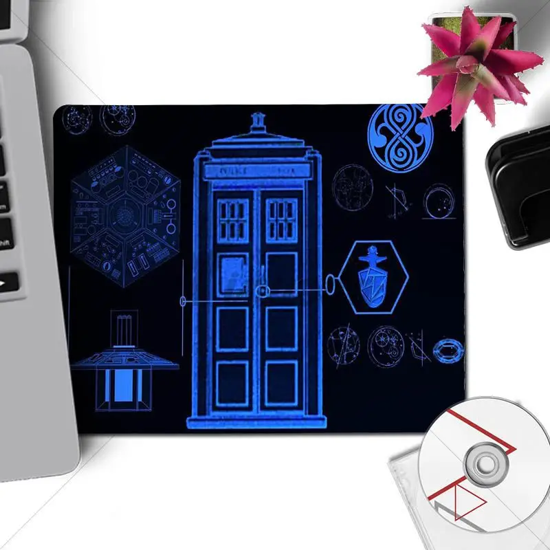 Игровой коврик для мыши Yinuoda с забавной клавиатурой Doctor Who Tardis Van Gogh размер 18x22 см
