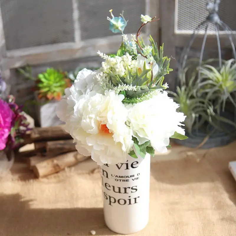 

Artificial Flowers Hydrangea Peony Bouquets Simulation Flowers For Wedding Bride Holding Flowers Home Christmas Decoration
