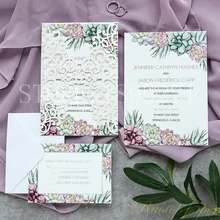 50 шт на заказ элегантный цветок изысканное приглашение на свадьбу с полой лазерная обработка карты приглашения на вечеринку