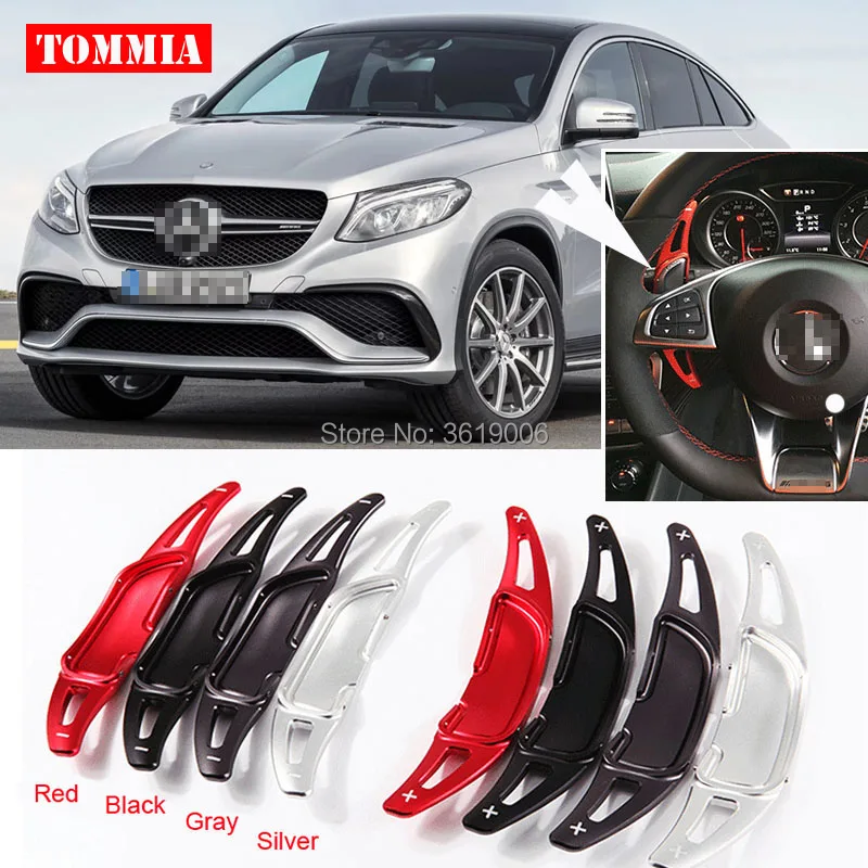

tommia For Mercedes-Benz GLE 63 2015-2018 2pcs Steering Wheel Aluminum Shift Paddle Shifter Extension Car-styling
