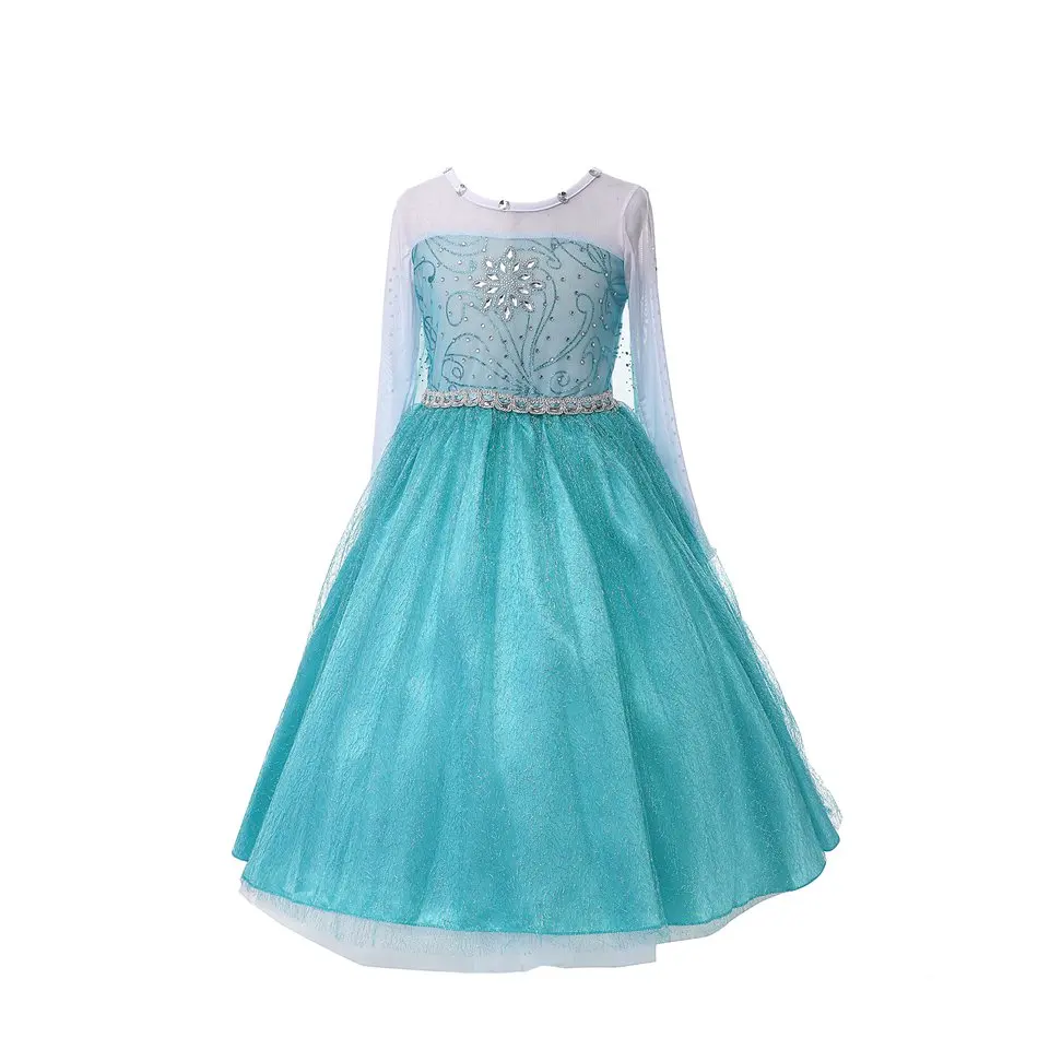 Girls Princess Elsa Dress up Costme with Diamond (2)
