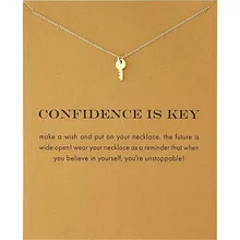 Fashion Key Pendant Necklace For Women Choker Necklace Jewelry Wholesale Gold Color Chain Jewellery With Gift Necklace With Card