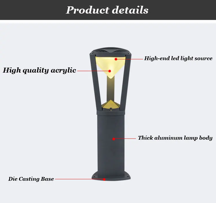Красивый уличный садовый светильник для газона, Современный внутренний двор, вилла, парк, ландшафтный светильник, водонепроницаемый столб, светильник для газона, светильники
