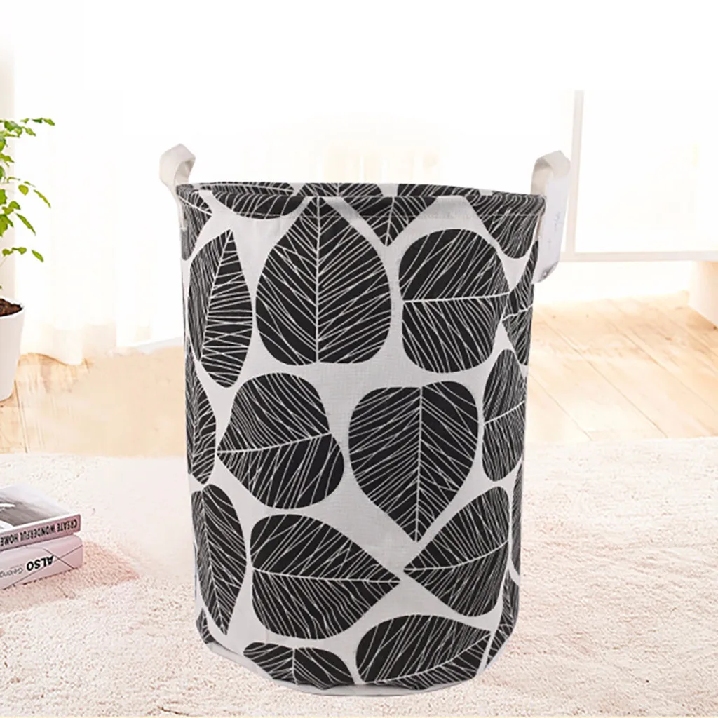 

Waterproof Canvas Laundry Clothes Basket Storage Basket Folding Storage Box Mar#14