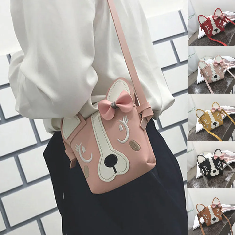 

Fashion Cute Animal Bowknotl Handbag Female Ladies PU Leather Messenger Bag Grils Casual Crossbody Bag Versitale Shoulder Bags